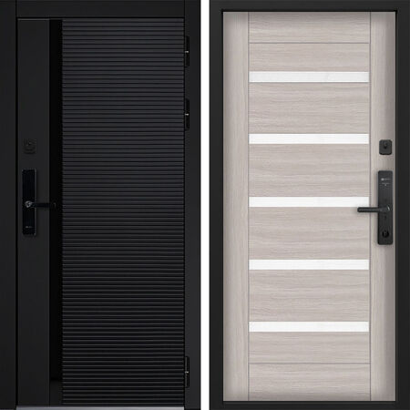Входная дверь Command Doors Cyber Horizon 18SP Белая Лиственница