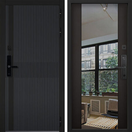Входная дверь Command Doors Cyber matrix grey 3Z Венге