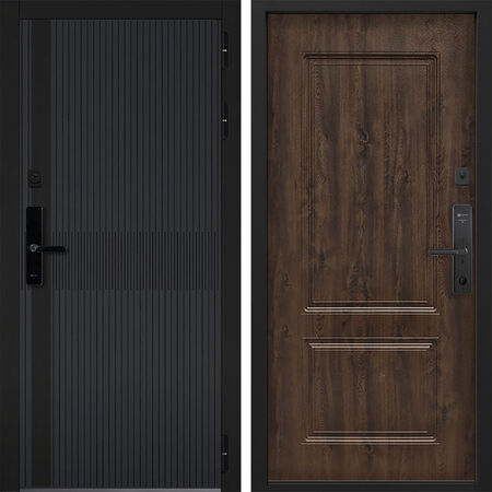 Входная дверь Command Doors Cyber matrix grey 61 Темный дуб