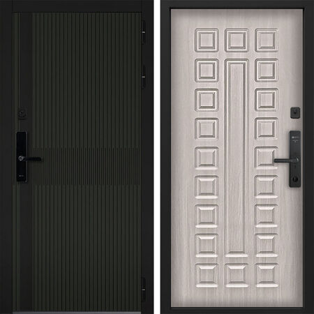 Входная дверь Command Doors Cyber matrix oliva 01 Белая лиственница