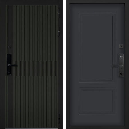 Входная дверь Command Doors Cyber matrix oliva 05 Графит Серый