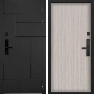 Входная дверь Command Doors Cyber tetris black 00 Белая лиственница