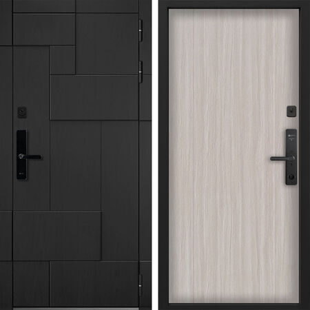 Входная дверь Command Doors Cyber tetris black 00 Белая лиственница