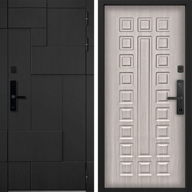 Дверь Command Doors Cyber tetris black 01 Белая лиственница