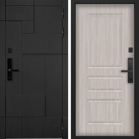 Входная дверь Command Doors Cyber tetris black 02 Белая Лиственница