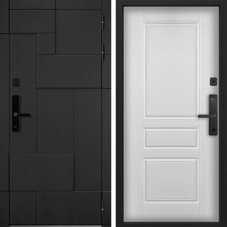 Входная дверь Command Doors Cyber tetris black 02 Белый Матовый