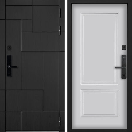 Входная дверь Command Doors Cyber tetris black 05 Белый матовый