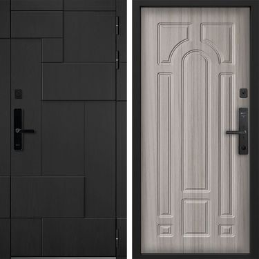 Дверь Command Doors Cyber tetris black 17.02 Сандал Белый