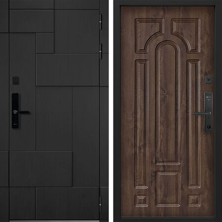Входная дверь Command Doors Cyber tetris black 17.02 Темный Дуб