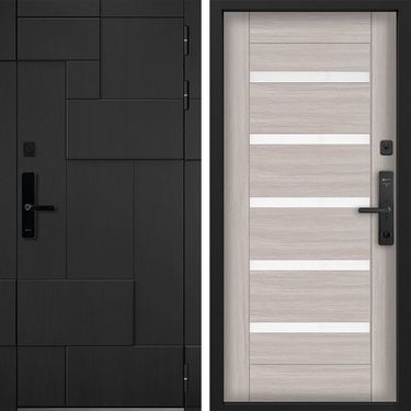 Дверь Command Doors Cyber tetris black 18SP Белая Лиственница