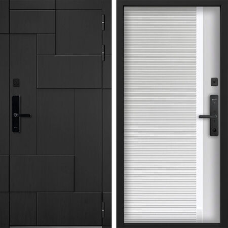 Входная дверь Command Doors Cyber tetris black 30Б белый матовый
