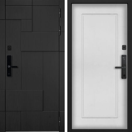 Входная дверь Command Doors Cyber tetris black 38.02 Белый матовый