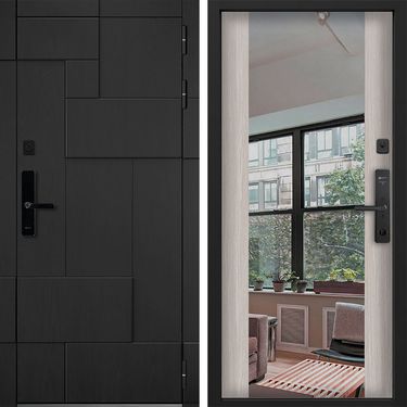 Дверь Command Doors Cyber tetris black 3Z Белая Лиственница