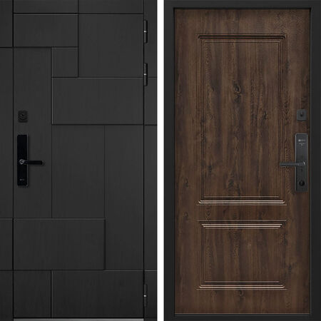Входная дверь Command Doors Cyber tetris black 61 Темный дуб