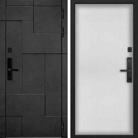 Входная дверь Command Doors Cyber tetris grey 00 Белый матовый