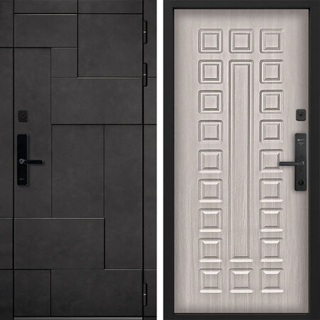 Входная дверь Command Doors Cyber tetris grey 01 Белая лиственница