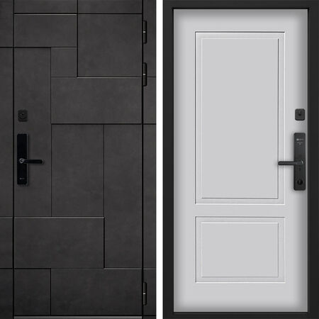 Входная дверь Command Doors Cyber tetris grey 05 Белый матовый