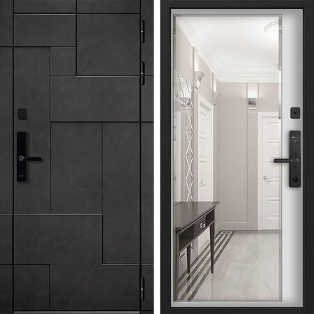 Входная дверь Command Doors Cyber tetris grey 116Z белый матовый