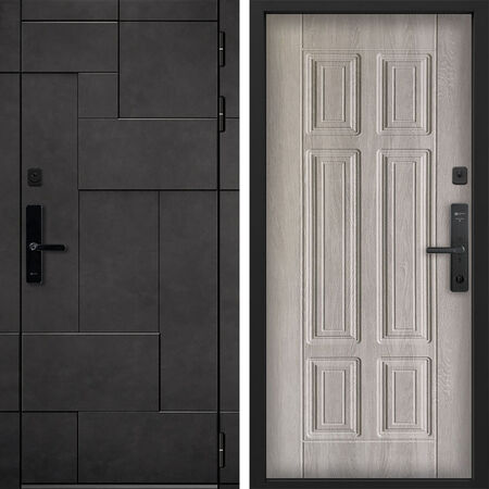 Входная дверь Command Doors Cyber tetris grey 15 Дуб крем