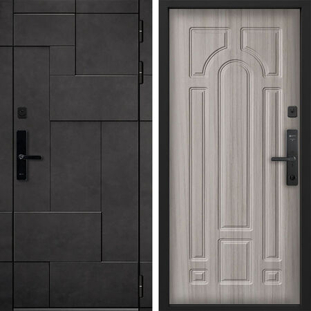 Входная дверь Command Doors Cyber tetris grey 17.02 Сандал Белый