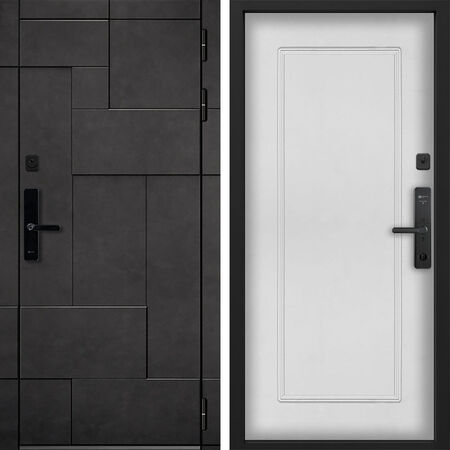 Входная дверь Command Doors Cyber tetris grey 38.02 Белый матовый