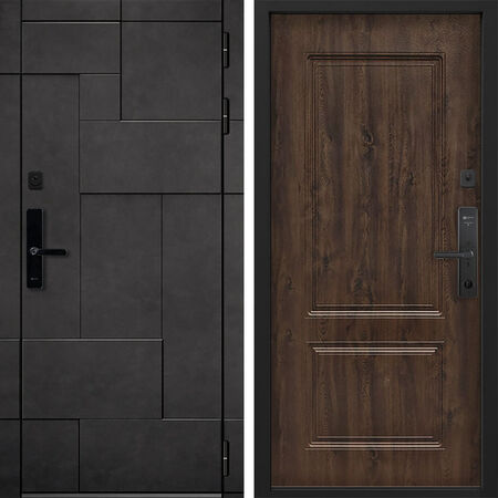 Входная дверь Command Doors Cyber tetris grey 61 Темный дуб