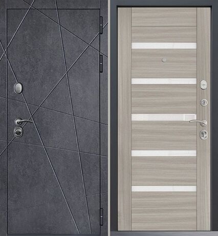 Входная дверь Command Doors Geometria New 18SP Белая Лиственница