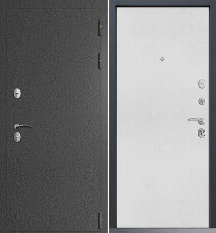 Входная дверь Command Doors Сибирь термо графит букле 00 Белый матовый
