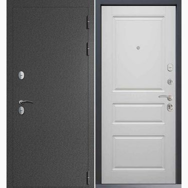 Дверь Command Doors Сибирь термо графит букле 02 Белый Матовый
