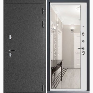 Дверь Command Doors Сибирь термо графит букле 116Z белый матовый