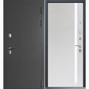 Дверь Command Doors Сибирь термо графит букле 30Б белый матовый