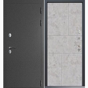 Дверь Command Doors Сибирь термо графит букле 38 Бетон молочный