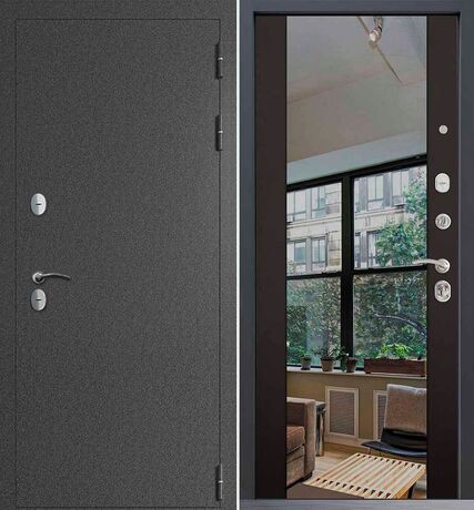Входная дверь Command Doors Сибирь термо графит букле 3Z Венге
