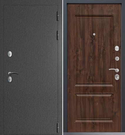 Входная дверь Command Doors Сибирь термо графит букле 61 Темный дуб