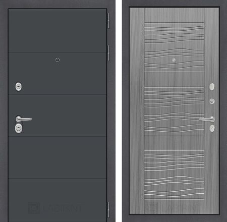 Входная дверь Лабиринт Арт графит 06 - Сандал серый