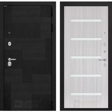 Дверь Лабиринт Пазл 01 - Сандал белый, стекло белое