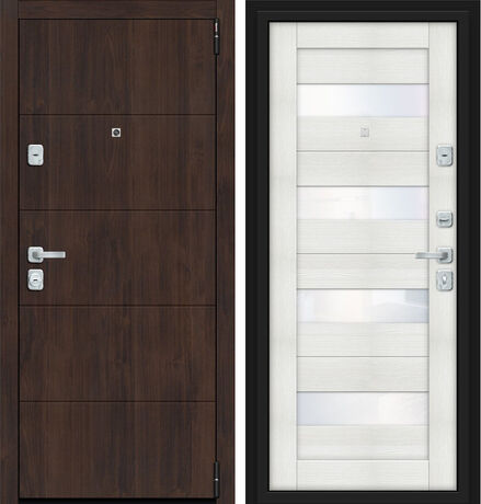 Входная дверь Браво Porta M 4.П23 Almon 28 и Bianco Veralinga
