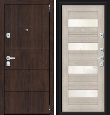 Входная дверь Браво Porta M 4.П23 Almon 28 и Cappuccino Veralinga