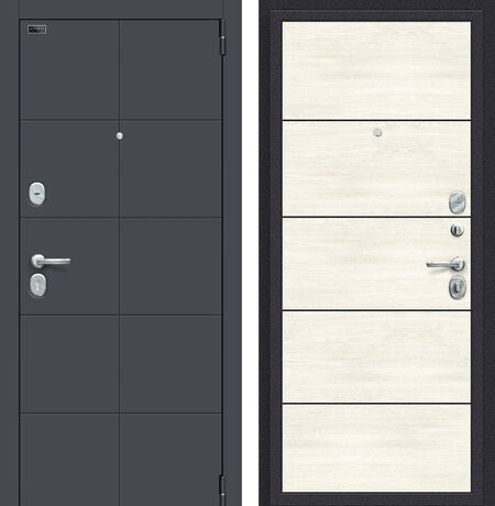 Входная дверь Браво Porta S 10.П50 (AB-6) Graphite Pro и Nordic Oak