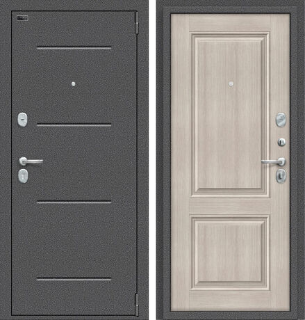 Входная дверь Браво Porta S 104.К32 Антик Серебро и Cappuccino Veralinga