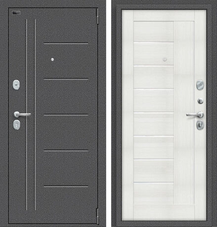 Входная дверь Браво Porta S 109.П29 Антик Серебро и Bianco Veralinga