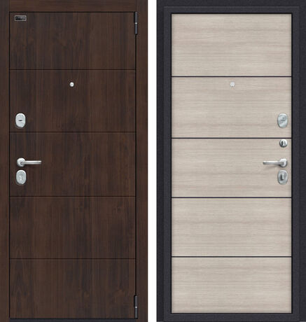 Входная дверь Браво Porta S 4.П50 (AB-6) Almon 28 и Cappuccino Veralinga