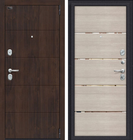 Входная дверь Браво Porta S 4.П50 (IMP-6) Almon 28 и Cappuccino Veralinga