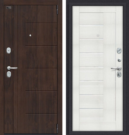 Входная дверь Браво Porta S 9.П29 (Модерн) Almon 28 и Bianco Veralinga