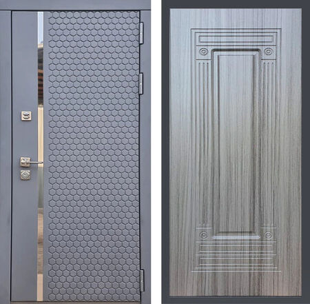Входная дверь REX 24 Силк Титан ФЛ-4 сандал серый