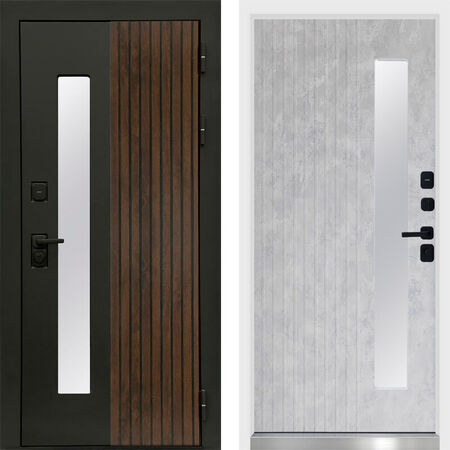 Входная дверь Termo-door Флагман Бетон светлый белый короб изнутри