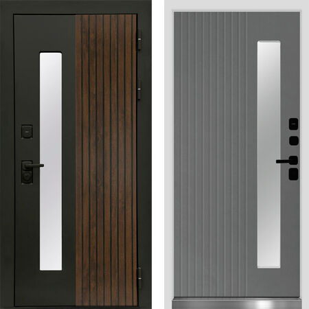 Входная дверь Termo-door Флагман Grey soft белый короб изнутри