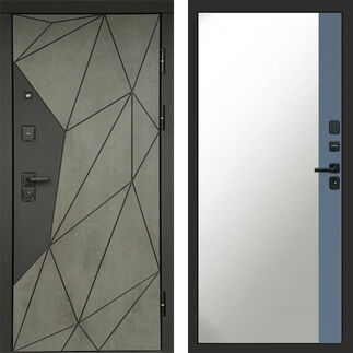 Входная дверь Termo-door Геометрия Бетон Зеркало фацет grey софт