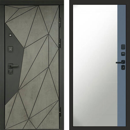 Входная дверь Termo-door Геометрия Бетон Зеркало фацет grey софт