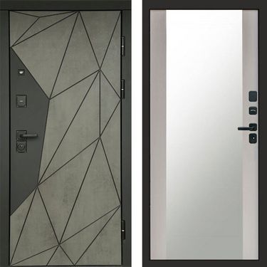 Дверь Termo-door Геометрия Бетон Зеркало лиственница